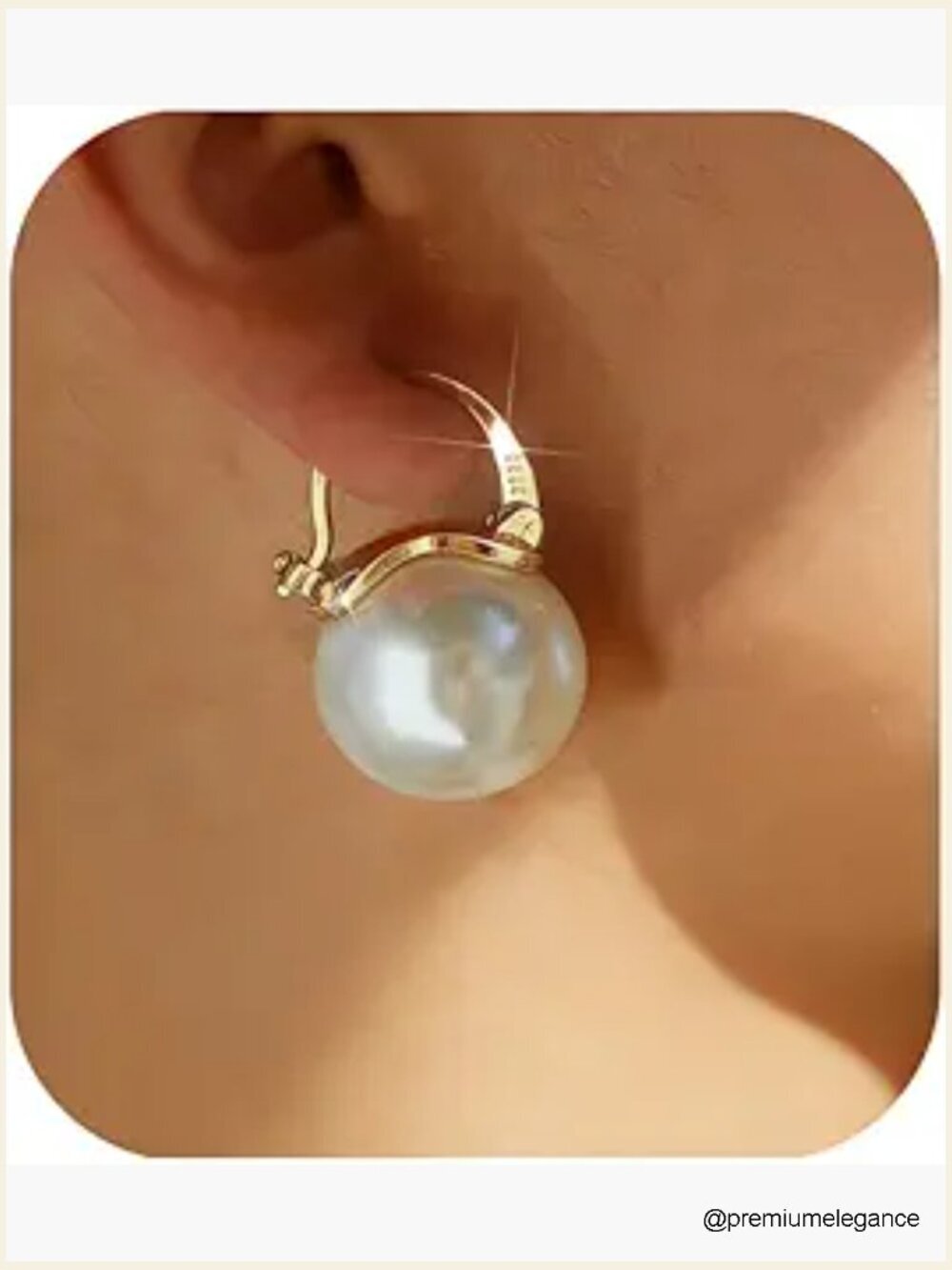 Gold Hoop Pearl Drop Earrings Sterling Silver Post Stud